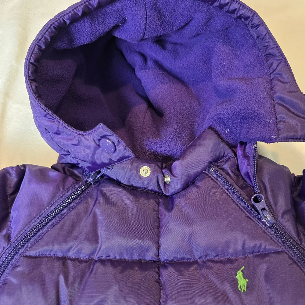 Polo Ralph Lauren Infant Puffer Down Filled Snowsuit Bunting Purple 12 months